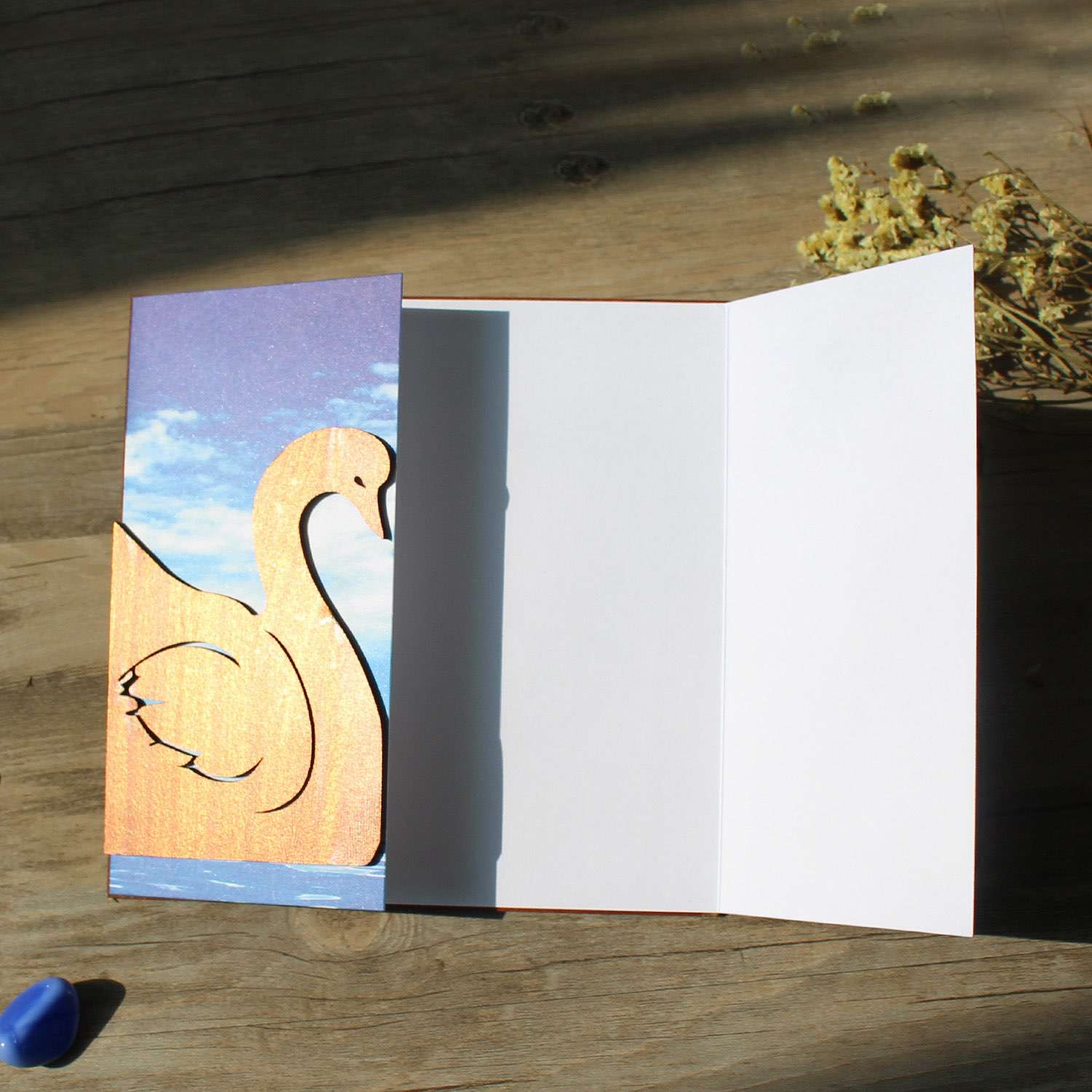 Latest  Invitation Card Wooden Invitation Swan Pattern Customized